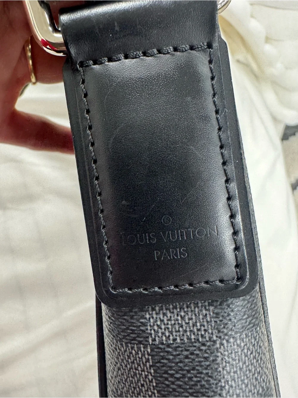 Louis Vuitton Black and Gray Damier Canvas Messenger Bag